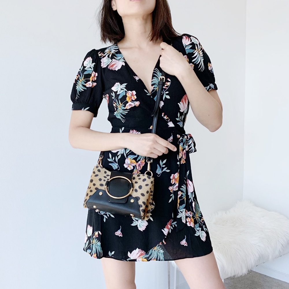 LAST 1 ! Sweet Floral Mini dress BLACK - Picture 5 of 7